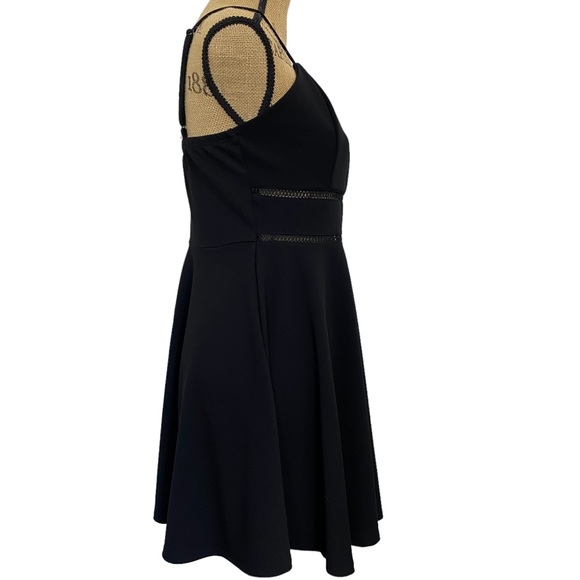 Francesca's Collection Jun & Ivy Black Skater Dress w/ Lattice Cut Outs - size L - Picture 4 of 13